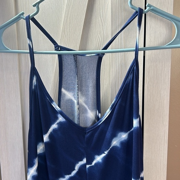 Blue Tie Dye Sun Dress Sz M - Picture 2 of 6